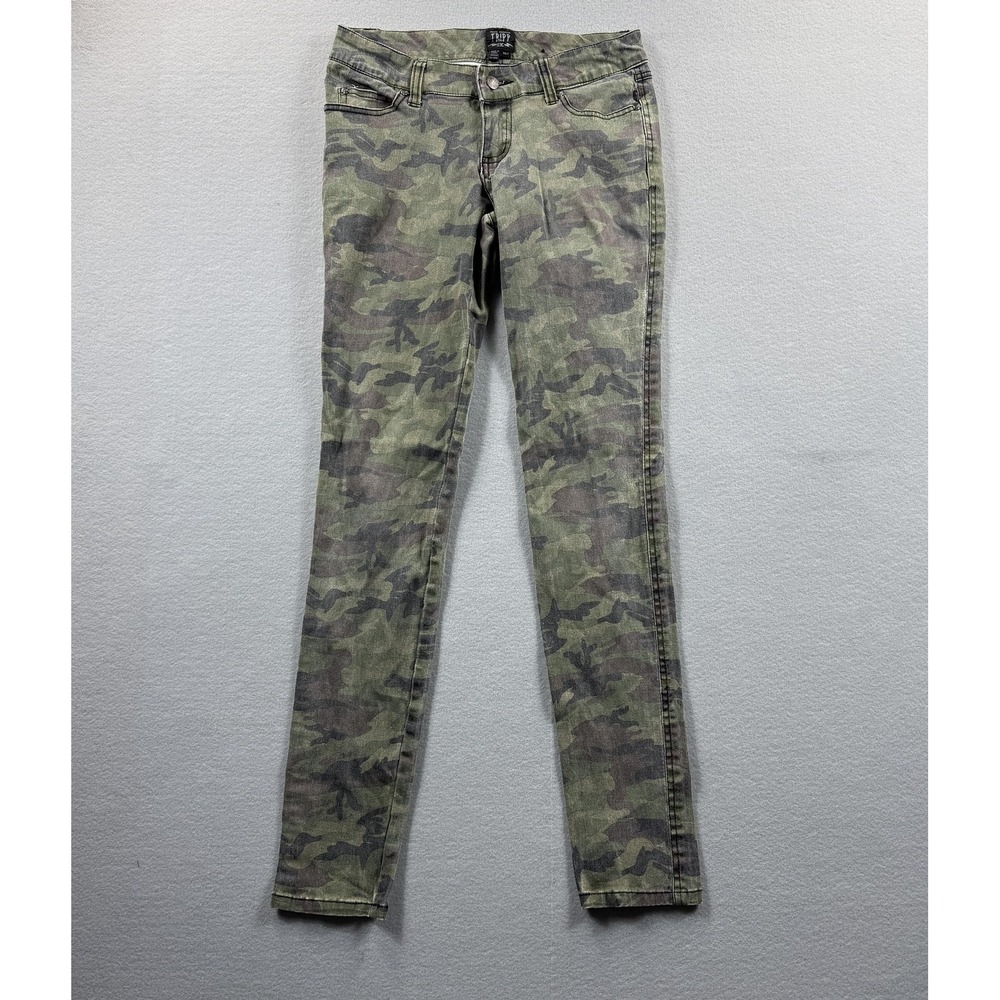 Tripp NYC Skinny Jeans Juniors 28/7‎ Green Camo Army Print Denim Pants 28x31